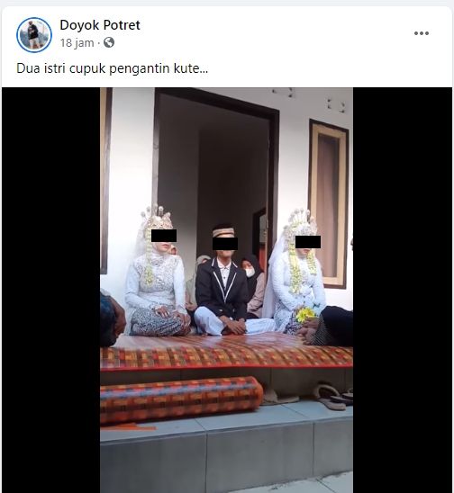 Momen laki-laki menikahi dua perempuan viral di media sosial. (Facebook/Doyok Potret)