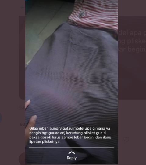 Dicuci di Laundry, Kerudung Plisket Wanita Ini Berubah Bentuk (twitter.com/txtdrstoryWA)