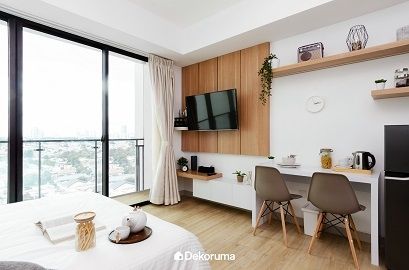 Desain Interior Apartemen Japandi. (Dekoruma)