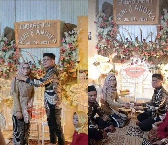 Andika Kangen Band tunangan dengan perempuan berhijab bernama Reni. [Instagram]