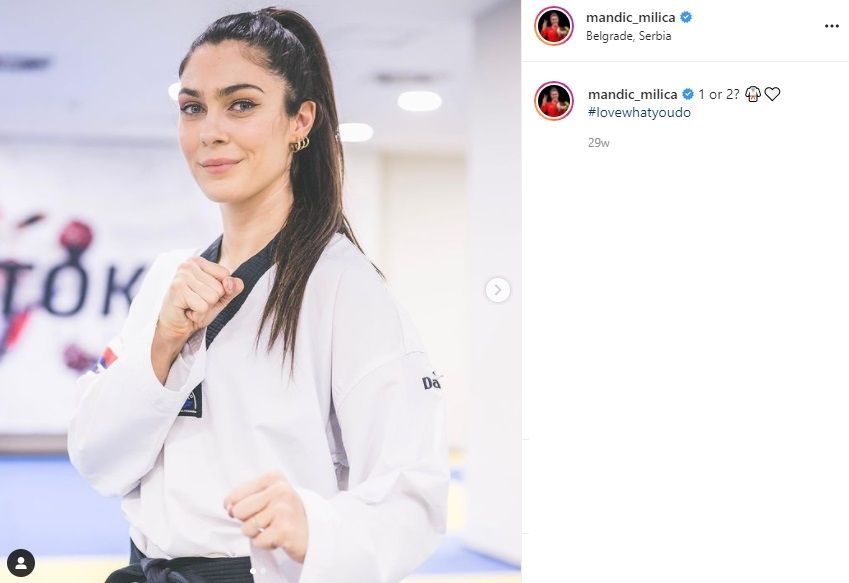 Milica Mandic, atlet Serbia yang raih medali emas di cabor taekwondo. (Instagram/mandic_milica)