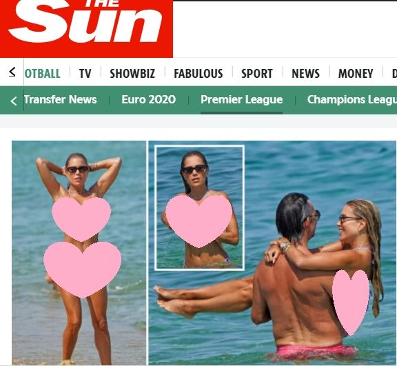 Sylvie Meis, mantan istri Rafael Van der Vaart, bikin sensasi saat liburan di pantai Saint-Tropez. (Dok. The Sun)