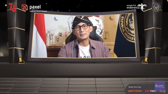 Sandiaga Uno dalam acara eKuliner Awards 2021, Sabtu (30/7/2021) (YouTube Paxelco)