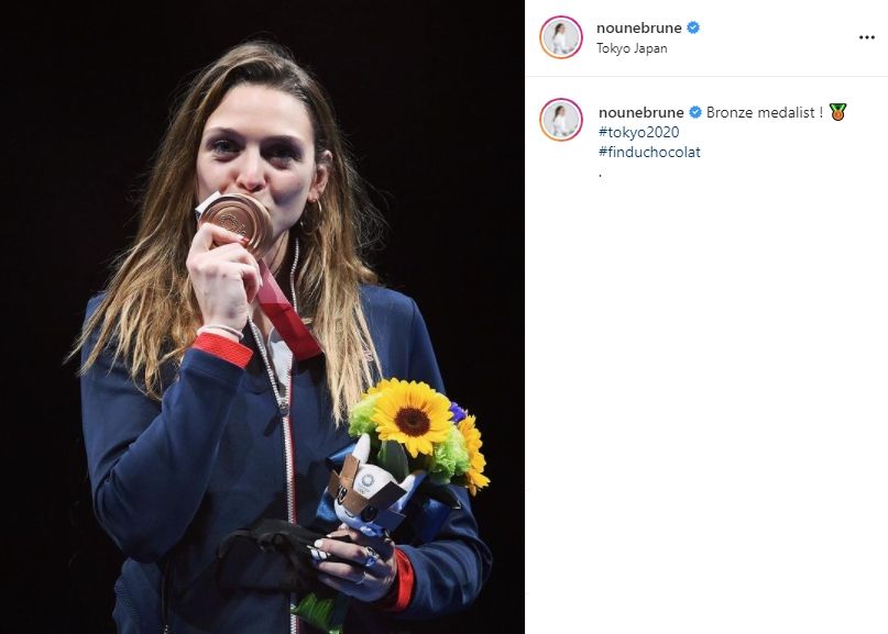 Manon Brunet, atlet anggar Prancis yang sumbangkan medali di Olimpiade Tokyo 2020. (Instagram/nounebrune)