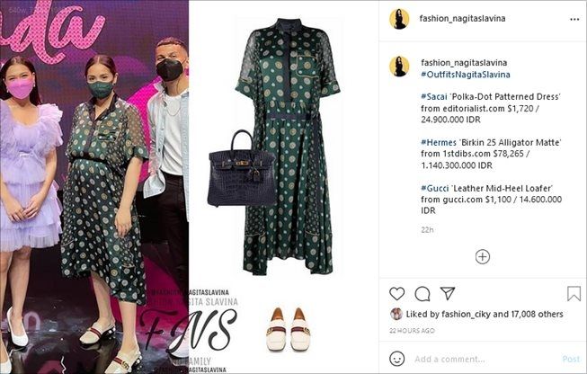 Rincian harga OOTD nagita Slavina di peluncuran lagu Amindana. (Instagram/@fashion_nagitaslavina)