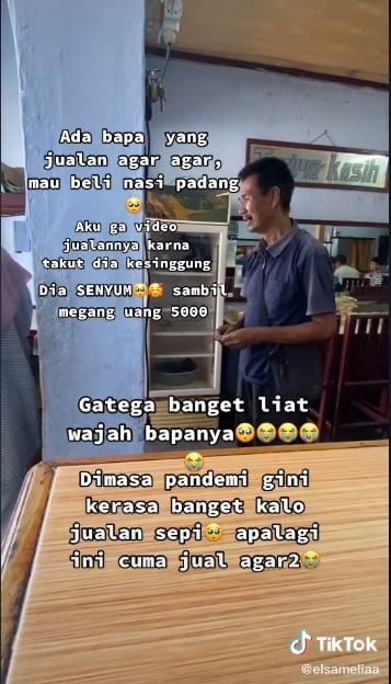 Bapak paruh baya beli nasi Padang Rp5.000 (TikTok @elsameliaa)