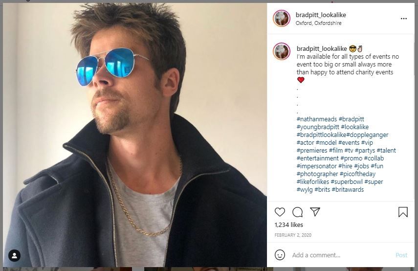 Pria Dijuluki Kembaran Brad Pitt, Curhat Susah Cari Pacar (instagram.com/bradpitt_lookalike)
