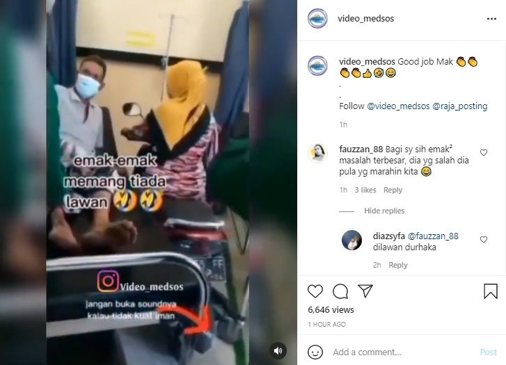 Viral Emak-emak Antar Pasien, Motor Digas Sampai Masuk Ruang UGD. (Instagram/@video_medsos)