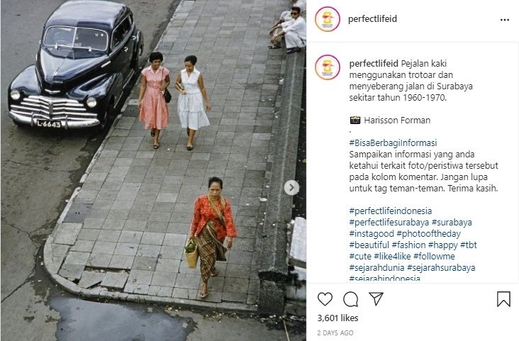 Viral Potret Lawas Surabaya Tahun 1960-1970. (Instagram/@perfectlifeid)
