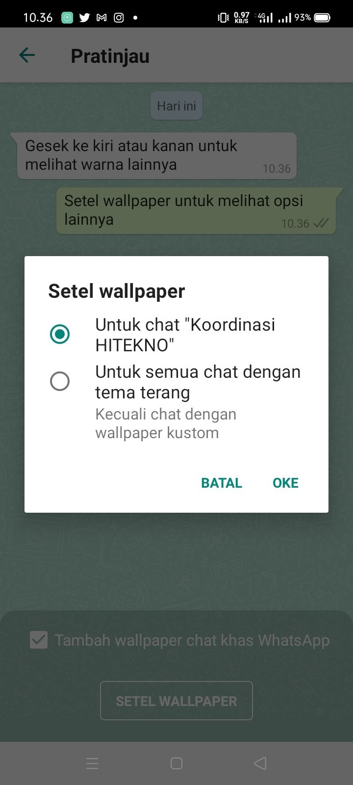 Cara mengganti wallpaper di WhatsApp. (HiTekno.com)