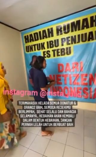 Penjual es tebu dapat rumah usai dagangannya viral ditawar Rp 500 ribu. (Instagram/insta_julid)