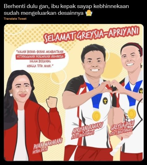 Viral Para Pejabat Rebutan Beri Selamat Greysia-Apriyani Bak Kampanye. (Twitter)