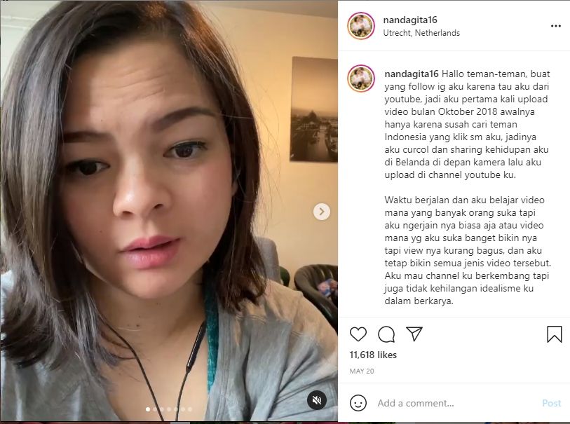 Mantan artis FTV Nanda Gita [Instagram]