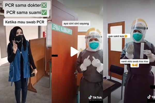 Viral Istri Maju Mundur Takut Dites PCR Sama Suami. (TikTok)