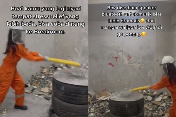 Viral 'Breakroom' Tempat Unik Penghilang Stres di Jakarta. (TikTok/@chariscaaa)