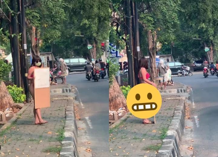 Dinar Candy pakai bikini turun ke jalan protes PPKM diperpanjang. [Foto: tangkapan layar Instagram]