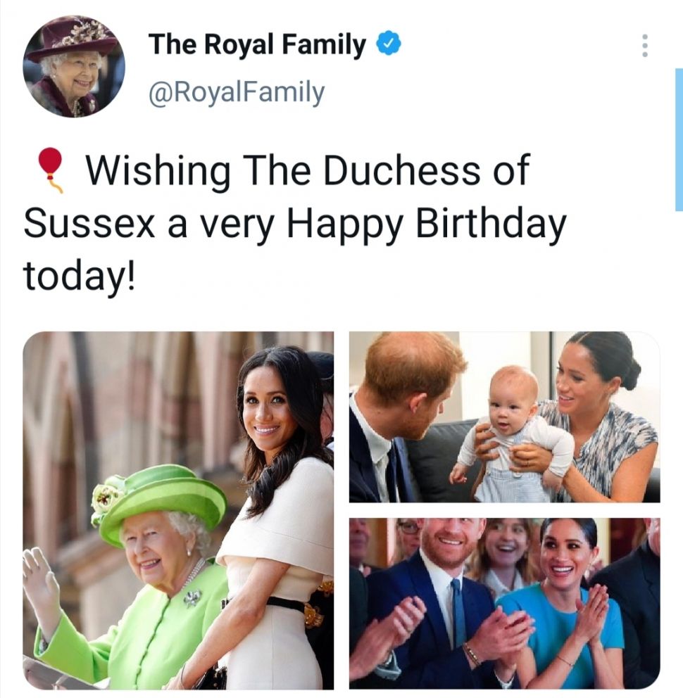 Meghan Markle Ulang Tahun, Ada Ucapan dari Keluarga Kerajaan?