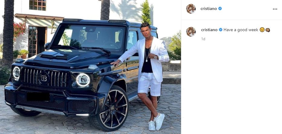 Mobil mewah Cristiano Ronaldo, hadiah dari Georgina Rodriguez. (Instagram/cristiano