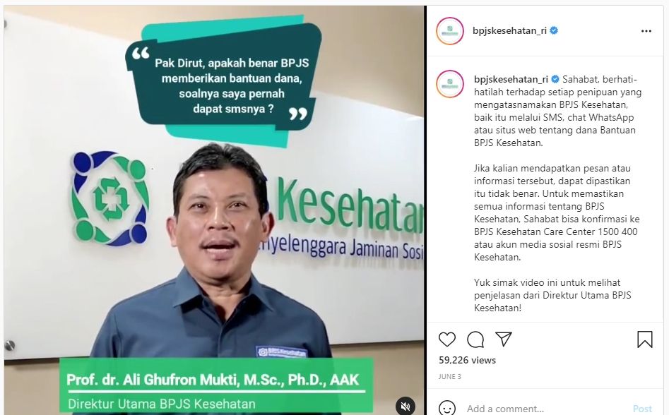 Fakta BPJS Kesehatan beri bantuan Rp 78 juta (Turnbackhoax.id)