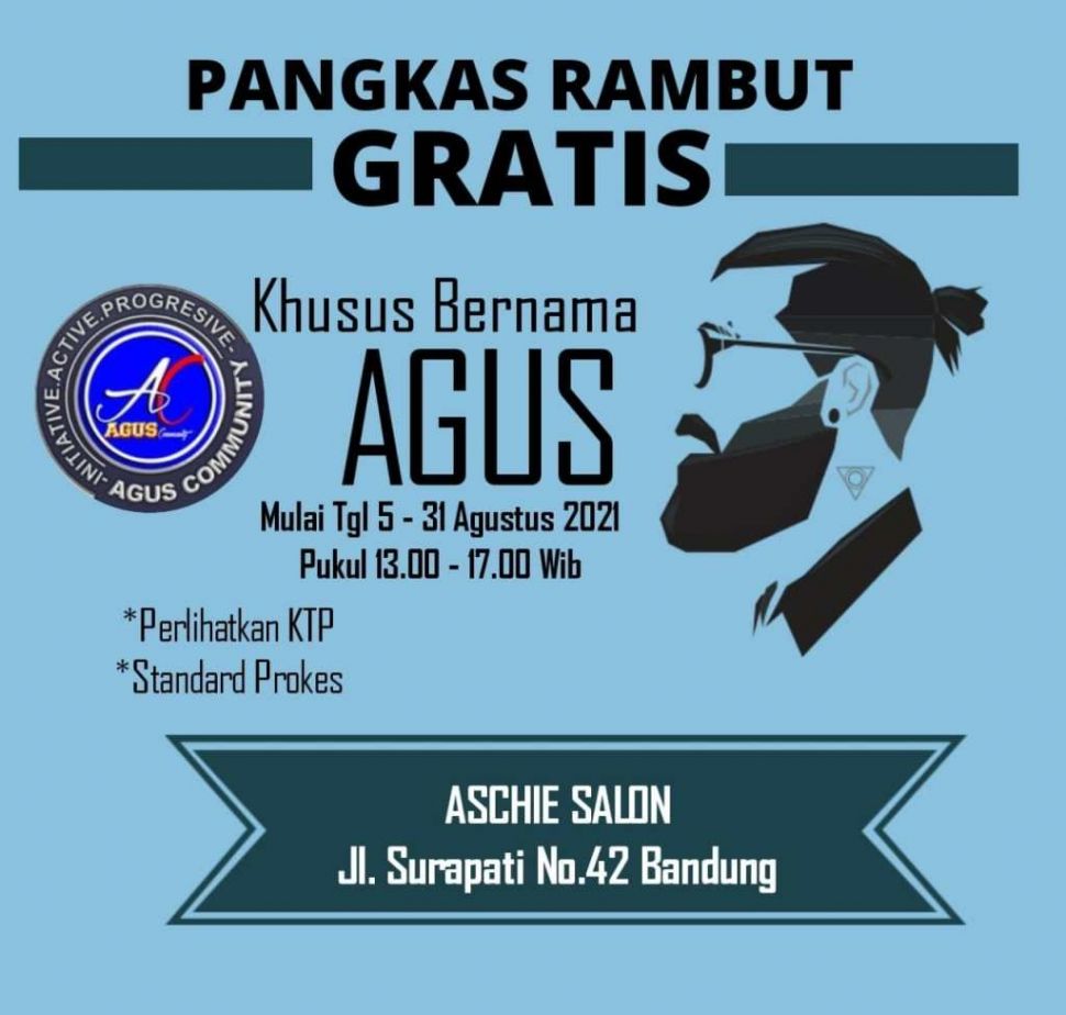 Pangkas Rambut Gratis untuk Si Agus Selama Agustus, Ini Lokasinya (Dok. Ist)