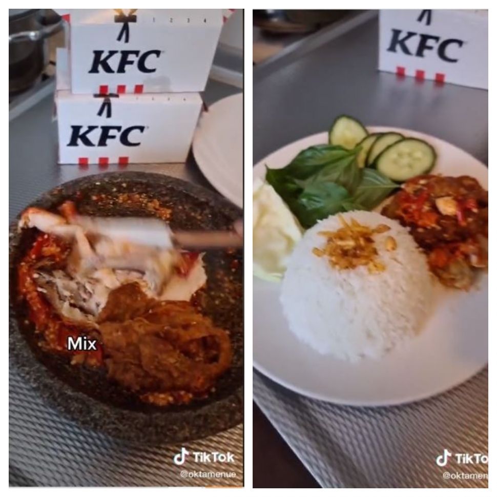 Ayam geprek KFC (TikTok @oktamenue)