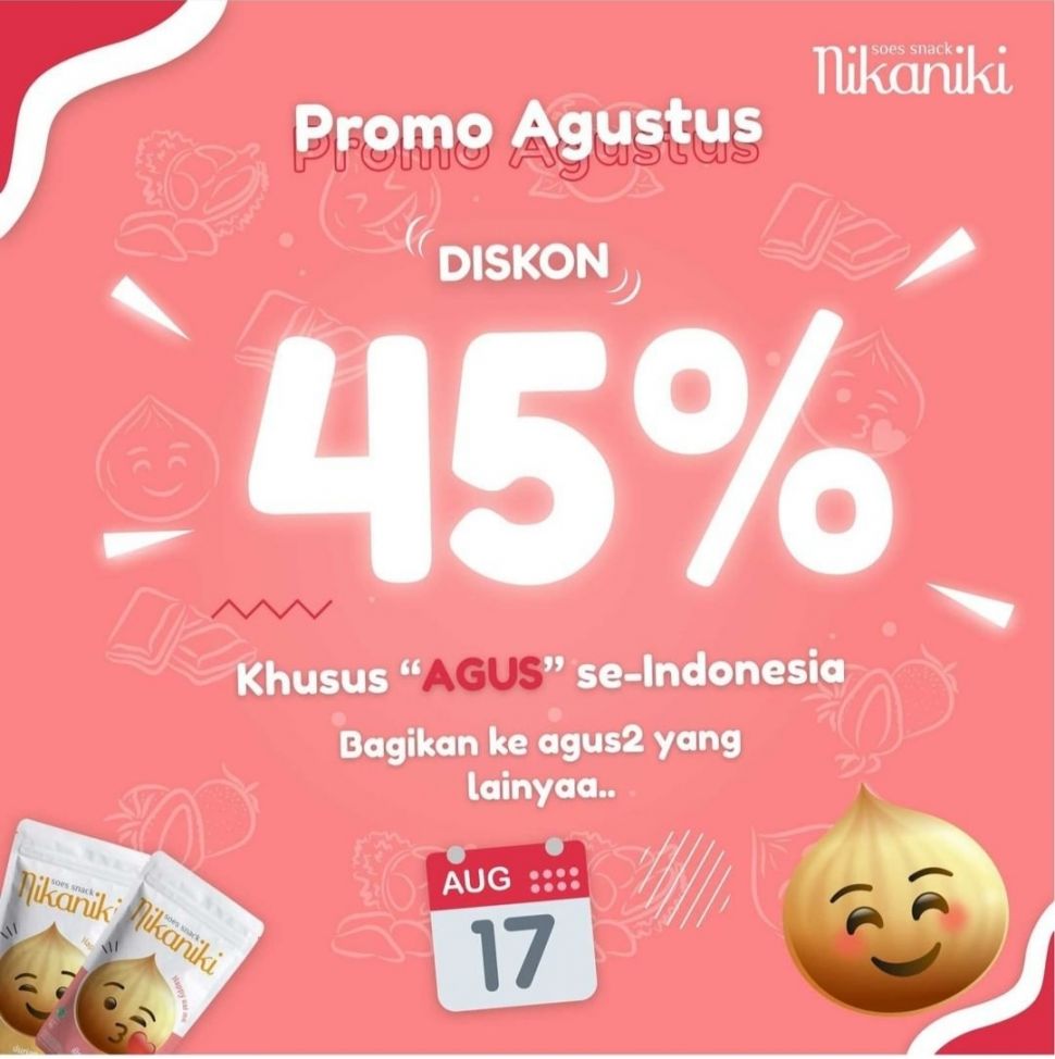 Diskon 45 Persen Beli Kue Soes Buat Agus. (Nikaniki)