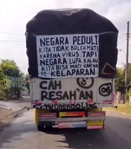 Deretan keluh kesah pengguna jalan terkait PPKM. (Instagram/romansasopirtruck)