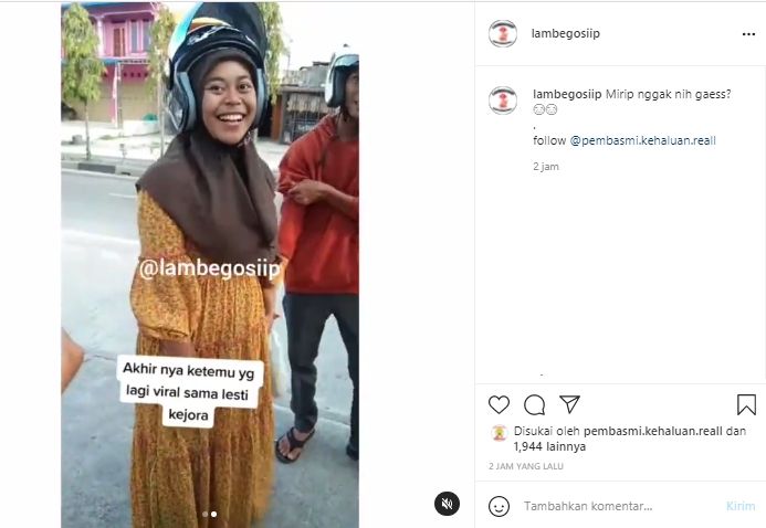 Perempuan mirip Lesti Kejora (Instagram.com)