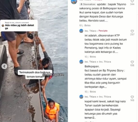 Kisah nelayan cumi yang terombang-ambing di laut. (Instagram/nenk_update)