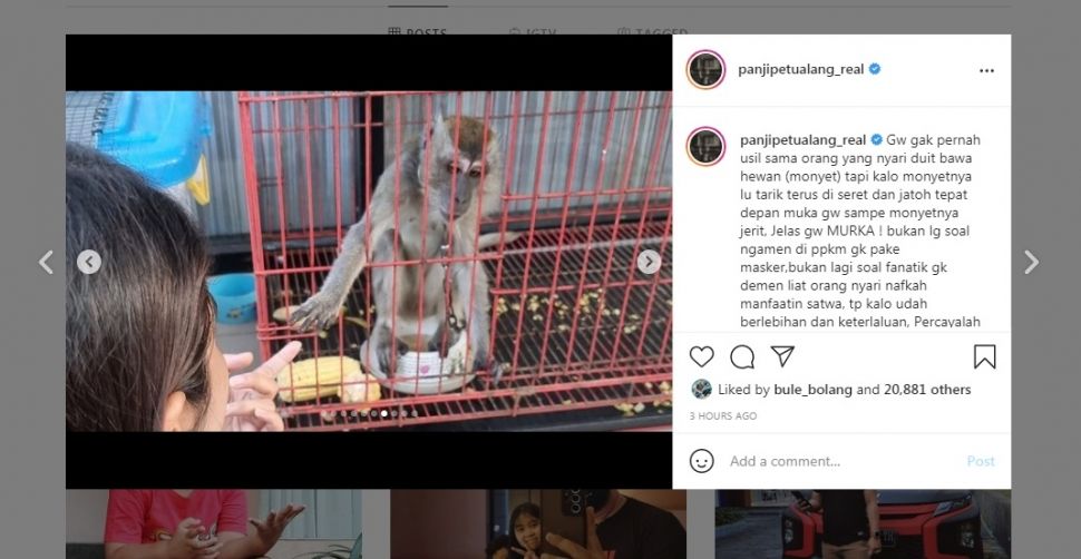 Unggahan Panji Petualang [Instagram]