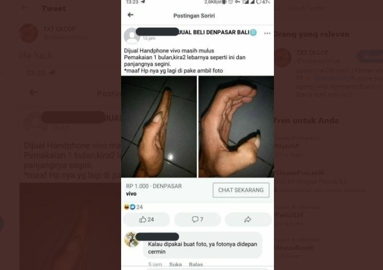 Jual HP bekas, wujudnya bikin ngakak (Twitter)