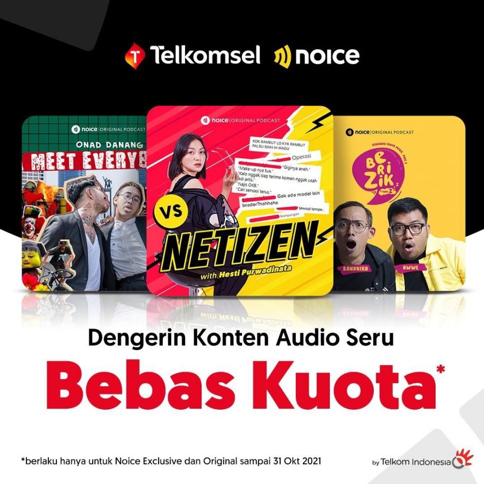 Podcast para artis terkenal yang bisa dinikmati di aplikasi audio streaming Noice. [Instagram]