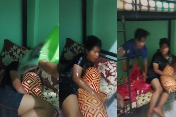 Viral Santri Pamer Hukuman Saat Telat Bangun di Pondok. (TikTok/@rivaldiiaditya)