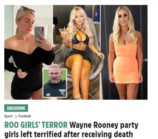 Kolase foto 3 wanita yang kedapatan pesta bareng Wayne Rooney. (The Sun)