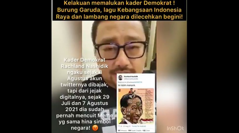 Jejak Digital Rachland Nashidik Diduga Menistakan Indonesia Raya. (Twitter/@MurtadhaOne1)