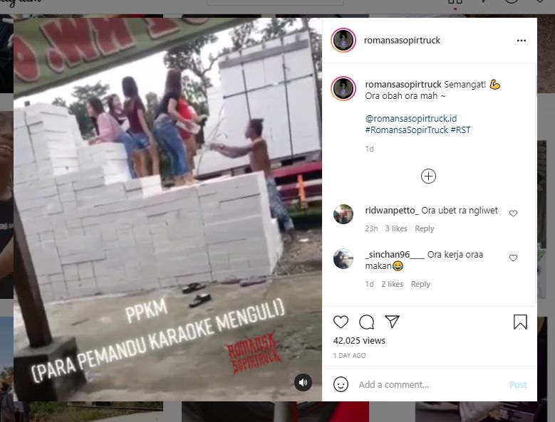 Pemandu karaoke alih profesi jadi kuli bangunan (Instagram)