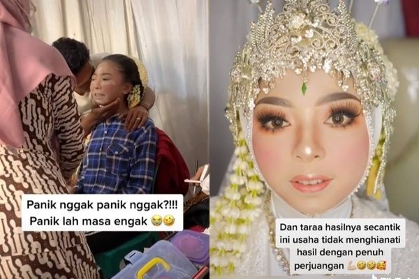 Viral MUA Ungkap Perjuangan Rias Pengantin Manja. (TikTok)