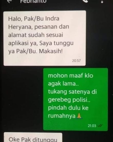 Deretan percakapan ojol dengan pelanggan, bikin garuk-garuk kepala. (Instagram)