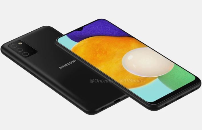 Desain render Samsung Galaxy A03s. (OnLeaks x 91 Mobiles)
