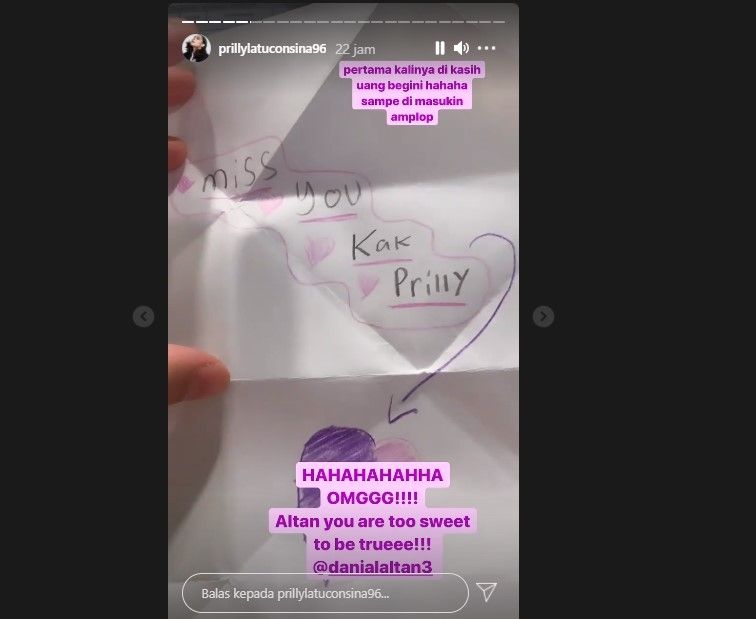 Surat untuk Prilly Latuconsina (Instagram)