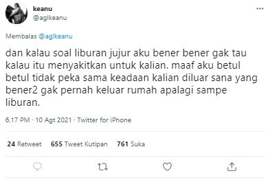 Keanu Agl minta maaf (Twitter.com)