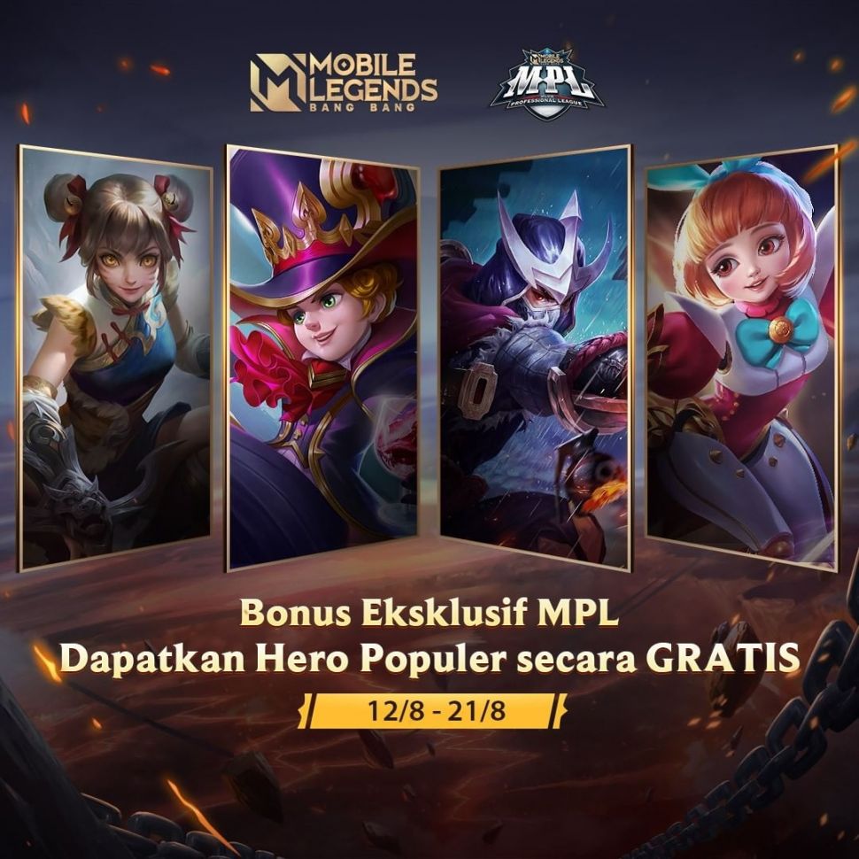 Mobile Legends tawarkan hero gratis untuk memeriahkan MPL. (Instagram/ realmobilelegendsid)