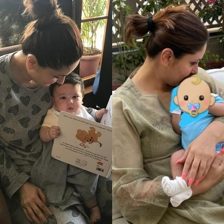 Kareena Kapoor mengunggah foto kolase bareng dua putranya: Taimur dan Jeh Ali Khan. [Instagram]