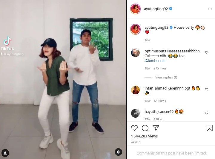 Dance cover Ayu Ting Ting paling disorot. (Instagram/ayutingting92)