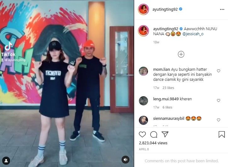 Dance cover Ayu Ting Ting paling disorot. (Instagram/ayutingting92)