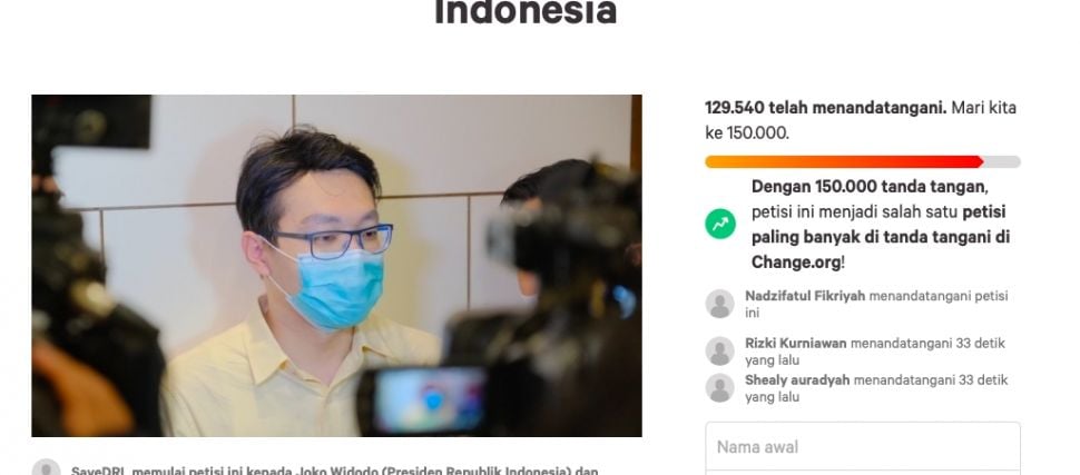 Petisi dukungan Dokter Richard Lee [change.id]