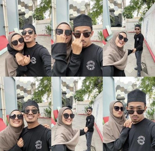 Potret Mesra Ustaz Syam dan Istri. (Instagram/@jihan.gazzali)