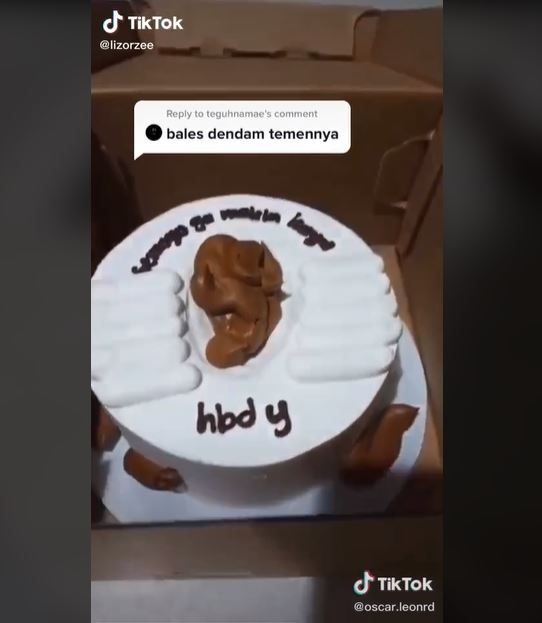 Viral Kue Ulang Tahun Pakai Hiasan Bra (tiktok.com/@lizorzee)