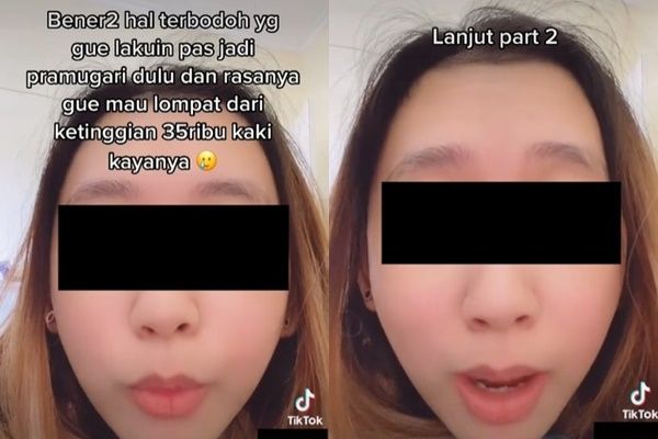 Viral Mantan Pramugari Kenang Kesalahannya Saat Kerja di Pesawat. (TikTok)