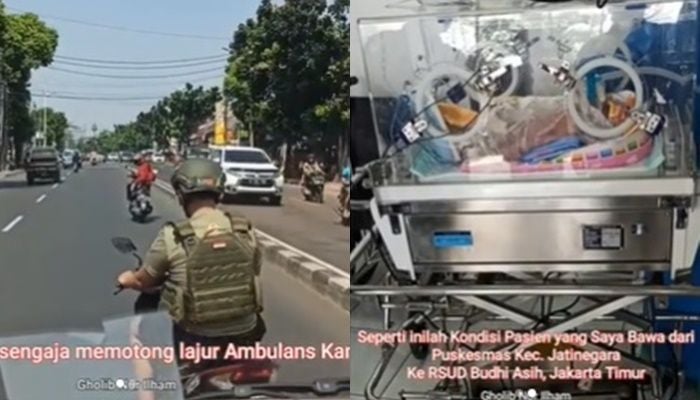 Video Kronologi Ambulans Dicegat Motor Saat Bawa Bayi Kritis Dalam Inkubator. (Instagram/@gholibnurilham)